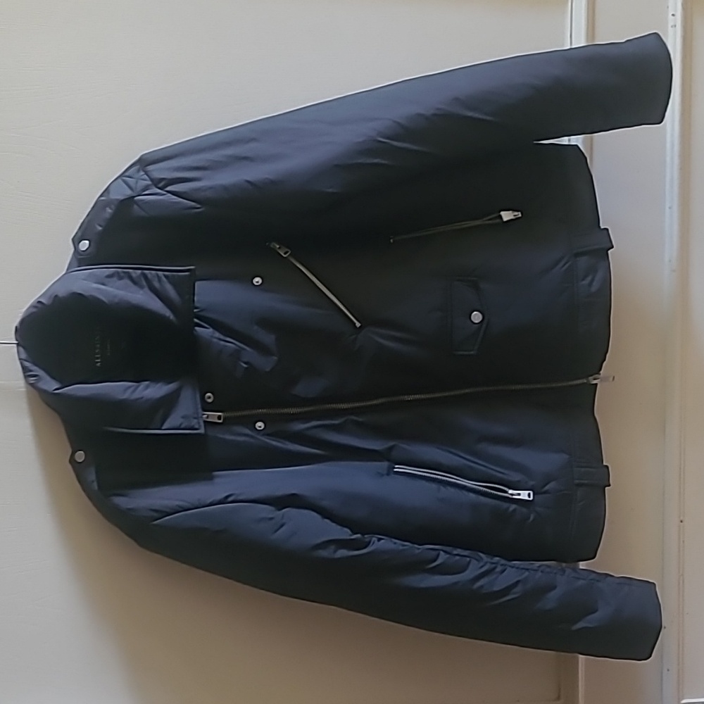 NWOT All Saints Miller Wadded Zip Up Biker Jacket Sz XL - Picture 6 of 12
